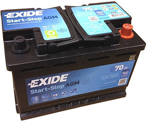 Exide AGM Start-stop-battery EK 700 EN (A): 760 12V 70AH latest model 2014/15
