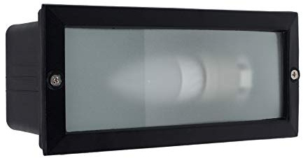 MiniSun | Modern Black Aluminium and Frosted Glass Brick Light | LED Bulbs, Home Décor & Improvement Essential | Includes Bulb | Mains Wired