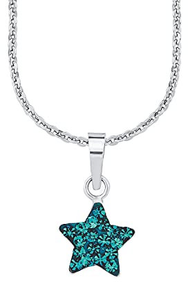 amor Kette mit Anhänger für Mädchen, Sterling Silber 925, Kristallglas Stern