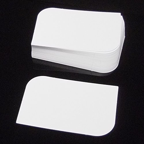 100 X White Leaf Semi Rounded Corner Blank Business Cards - 250gsm Card - UK Card Crafts