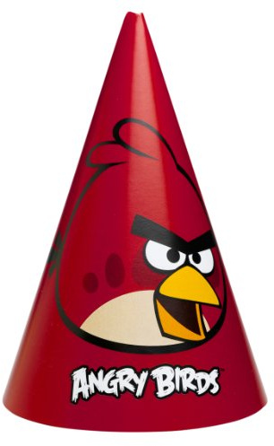 amscan 6 Hütchen * ANGRY BIRDS * für Party und Geburtstag // Kinder Geburtstag Party Fete Set Partyhütchen Deko Motto