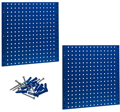 Triton Products LB1-B Planches à encastrer en acier avec trous carrés Bleu 61 x 61 x 14 cm