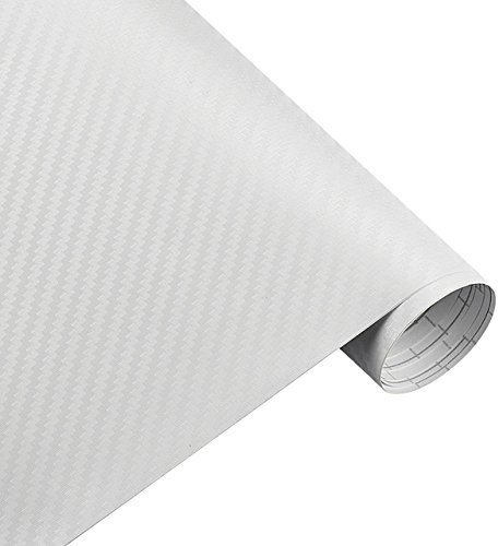 Könighaus (6,51€/m2 Weiß 3D Carbon Autofolie 100 x 152 cm blasenfrei mit Anleitung