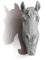 HERNGEE Wandhaken mit Pferdekopf, Tierform, robust, rustikal, dekoratives Geschenk, Grau