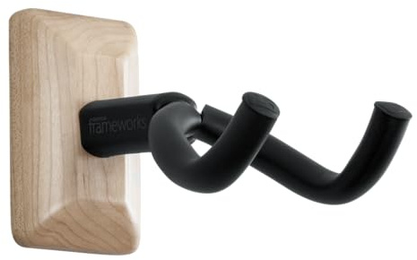 Gator Frameworks Guitar Wall Mount Hanger Fits Most Guitars, Acoustic, Electric, or Bass, with Maple Mounting Plate (GFW-GTR-HNGRMPL)