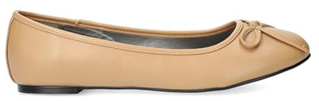 Andrés Machado - Flache Ballerinas für Junge Frauen – TG104 – Espandrillos mit flachem Blockabsatz Elegante Damenschuhe Slipper für den Sommer – aus Lederimitat – Beige EU 45