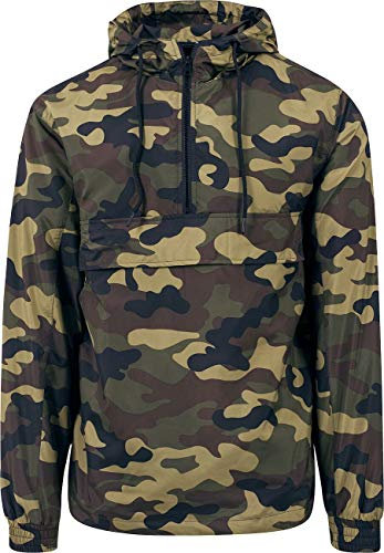 Urban Classics Camo Pull Over Windbreaker Veste, Woodcamo, m Homme