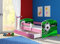 CLAMARO 'Fantasia Pink' 180 x 80 Kinderbett Set inkl. Matratze, Lattenrost und mit Bettkasten Schublade, mit verstellbarem Rausfallschutz und Kantenschutzleisten, Design: 14 Fußball Toor