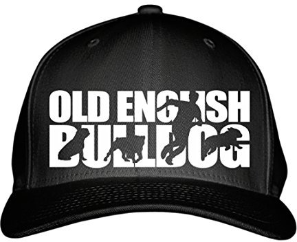 siviwonder Cap OEB Old English Bulldog Olde English Bulldogge USA Hundesport HS Baumwoll Verstellbare 5 Panel Kappe Basecap Baseball Einheitsgröße Metallverschluss Hund Hundemotiv schwarz