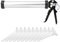 600ml Cartridge Gun, Metal Extruder Gun with 10 Nozzles, Professional Closed Manual Gun for Caulking and Glass Glue, #403