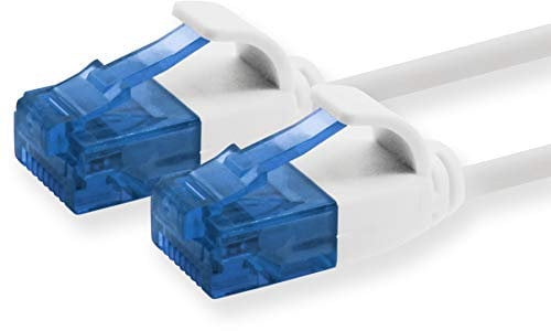 1aTTack.de 660479 Cable de red Cat 6, categoría 6, 10 m, cable de conexión, cable delgado (diámetro pequeño, muy flexible), 1000 Mbit/s, 1 unidad, color blanco