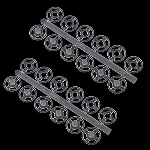 BIG-SAM Druckknöpfe | 36 Stück | aus Kunststoff | 7 mm | in Schwarz oder Transparent | zum annähen (Transparent)