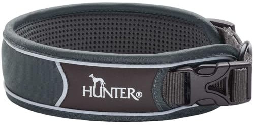 HUNTER DIVO Hundehalsung, Nylon, XL, grau/grau