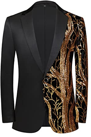 PYJTRL Uomini Moda Viola Colorato Velluto Lustrini Blazer