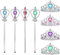 4 Stück Prinzessin Tiara Krone, Strass Crown, Kopfschmuck und Zauberstab, für Weihnachtsdekoration, Rollenspiele, Themenpartys