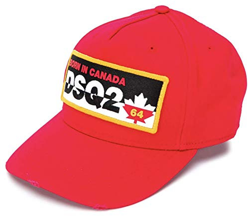 DSQUARED2 Brotherhood Oversized Patch Logo Embroidered Iconic Baseball Cap Kappe Basebalkappe Hat Hut