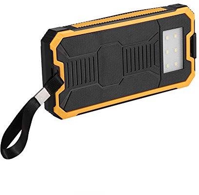 Solar Power Bank, Provides Dual USB Ports 20000mAh Large Capacity Charger Power Bank for Home for Outdoors for Travel for For School(yellow)