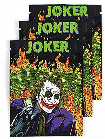 YDZB 100 Pack Mylar-Beutel Wiederverschließbarer geruchsdichter Druckverschlussbeutel Sichere Aluminiumfolie Aufbewahrungsbeutel für Lebensmittel 3 x 4 Zoll (JOKER)