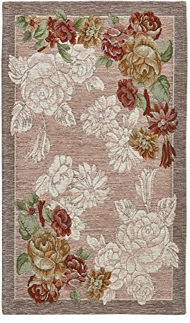 Confezioni Giuliana ® - Tapis style classique Shabby PEONIA rose poudré chambre salon entrée Made in Italy - 175 x 240 cm