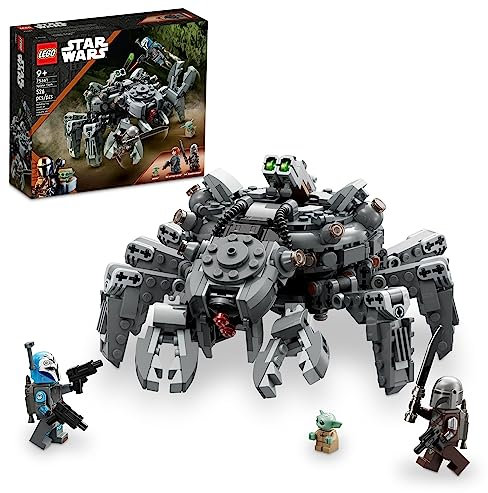 LEGO Star Wars Spider Tank 75361, Building Toy Mech from The Mandalorian Season 3, Includes The Mandalorian with Darksaber, Bo-Katan, and Grogu 'Baby Yoda' Minifigures, Gift Idea for Kids Ages 9+