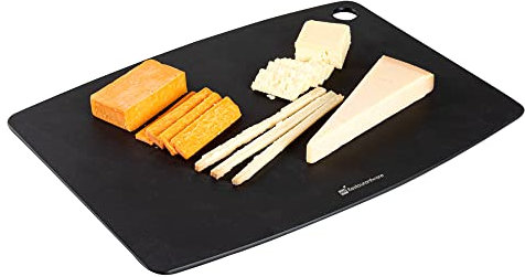 Restaurantware Nature Tek Schneidebrett, 44 x 32 cm, doppelseitiges Schneidebrett, langlebig, hält Temperaturen bis zu 100 °C stand, spülmaschinenfest, mit Daumenloch