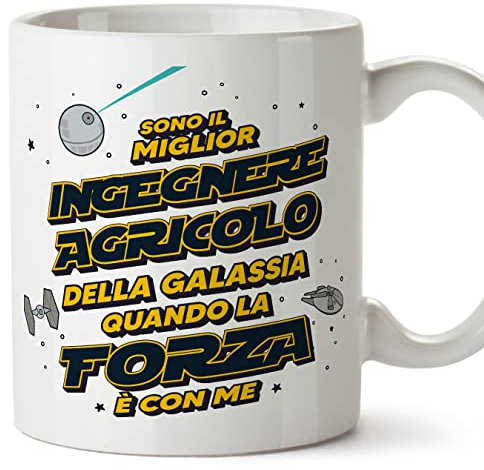 MUGFFINS Tazas para INGENIERO AGRÓNOMO hombre - En Italiano - Miglior Della Galassia Quando Forza È con Me - 11 oz / 330 ml - Regalo original y divertido