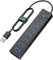Hub USB 3.0 a 7 porte, SAN ZANG MASTER USB 3.0, 5 Gbps, estensore USB ad alta velocità per laptop, unità flash USB, hard disk portatile, stampante, fotocamera, tastiera, mouse, Windows/XPS (50 cm)