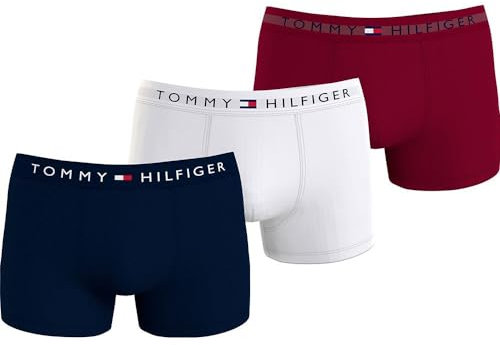 Tommy Hilfiger Herren Boxershorts Trunks Unterwäsche, Mehrfarbig (Des Sky/White/Rouge), L