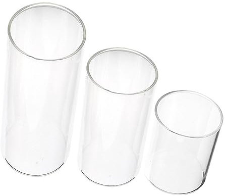 Levemolo 3Pièces Lot de Bougeoirs Verre Transparent Cylindrique pour Bougies Pilier Support de Bougie Verre Décoration de Table Élégante