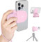 Pink Magnetic Smartphone Grip, Magnetic Camera Handle Bluetooth Bracket Cell Phone Shutter Grip w Bluetooth Control Compatible for iPhone Video Shooting