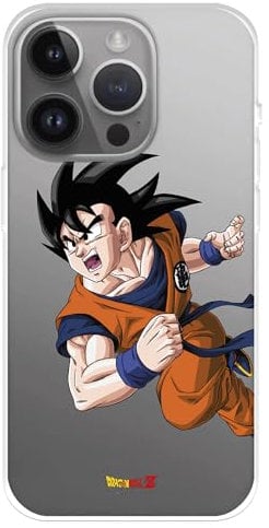 Case Compatible with iPhone 15 Pro Max, Official Dragon Ball Goku Warrior to Protect Your Mobile Phone, Transparent Silicone Case with Official Dragon Ball Licence