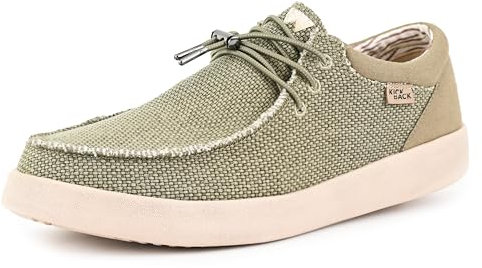 Kickback Haven Shoes - Mocassins pour Hommes - Couleur Khaki - Chaussures légères à Lacets pour Hommes - Chaussures Confortables pour Hommes - Chaussures à Enfiler pour Hommes - Taille EU 40