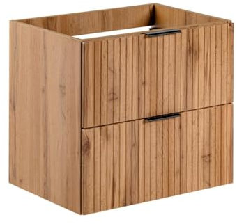 Vente-unique-Mueble de baño Flotante bajo Lavabo - Natural Claro - 60 cm de Ancho - ZEVARA