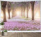 LB Wandteppich Rosa Blumen Wandtuch Blumenbaum mit Sonnenschein Wandbehang Frühlingshafte Naturlandschaft Tapisserie für Wohnzimmer Schlafzimmer Wohnheim Wanddeko,200x150cm