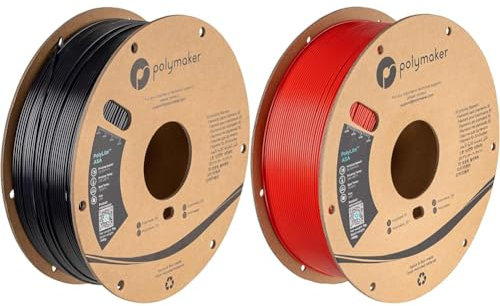 Polymaker PolyLite ASA Schwarz - 1.75mm - 1kg & PolyLite ASA Rot - 1.75mm - 1kg