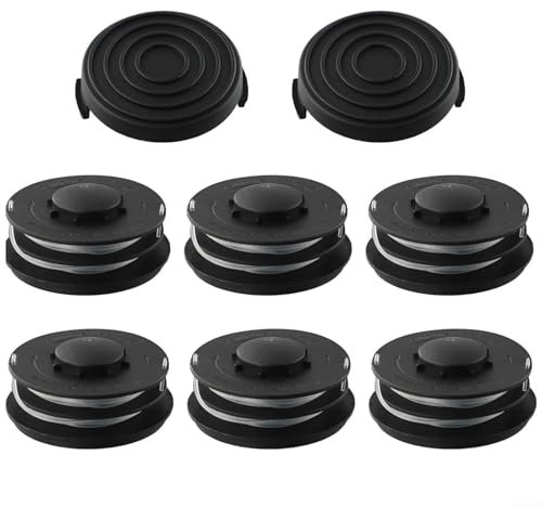 HEIBTENY 8 Stück Fadenspule passend für Akku-Elektro-Rasentrimmer für Einhell Elektro-Rasentrimmer GE-CT 4530 Für CG-ET 4530 RTV 400, RTV 550, RTV 550/1 (6 Spulen+2 Kappe)