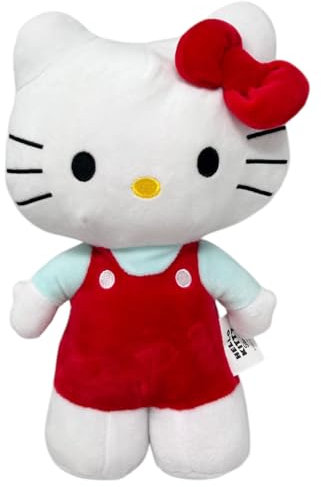 Peluche Hello Kitty muñeco 34 cm hecho 100% suave poliéster (Rojo)