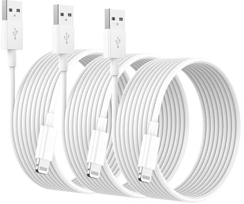3Pack for iPhone Charger Cable 2M, for Lightning to USB A Cable Lead 2 Meters MFi Certified, Fast Charging Phone Cables for Apple iPhone 14 13 12 11 Pro Max XR XS X 8 7 6s Plus 5s