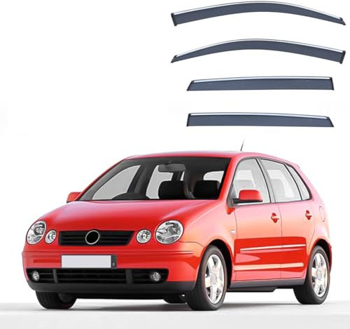 WUAISHBP Seitenfensterabweiser für VW Polo 9N 2005-2010,Luftabweiser Seitenscheiben Regenschutz Regenabweise