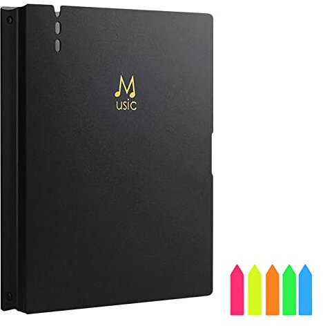 A4 Music File Folder 60Pages Sheet Music Folder Loose-Leaf Binder Music Score Folder Modify Paper Documents Folder Organizer for Choir Band Concert (Black)