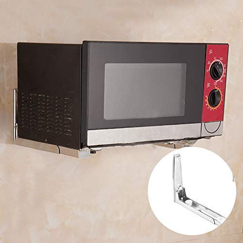 Microwave Mounting Kit, Microwave Wall Mount Microwave Rack Stainless Steel Folding Telescopic Microwave Holder Microwave Wall Shelf for Home Kitchen