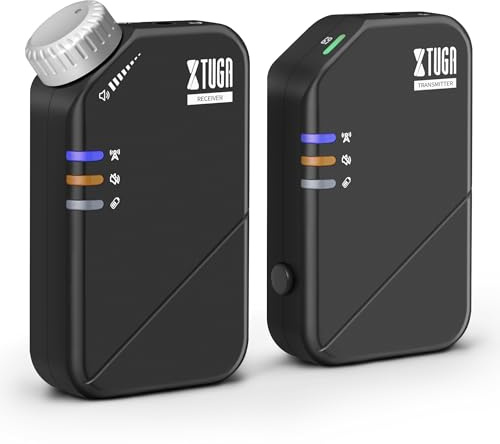 XTUGA J02S Kabelloses In-Ear-Monitorsystem, 2,4 G Mini-Stereo/Mono-IEM-System mit Sender und Empfänger, 8 Stunden Leistung, Überwachung für Bühne, Band, Sänger, Musiker (ohne Kopfhörer)