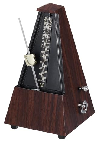 QUARKZMAN Mechanisches Metronom Hohe Präzision Musiktimer Teak Farbe | Universelles Metronom, Für Piano Gitarre Violine Ukulele Spieler