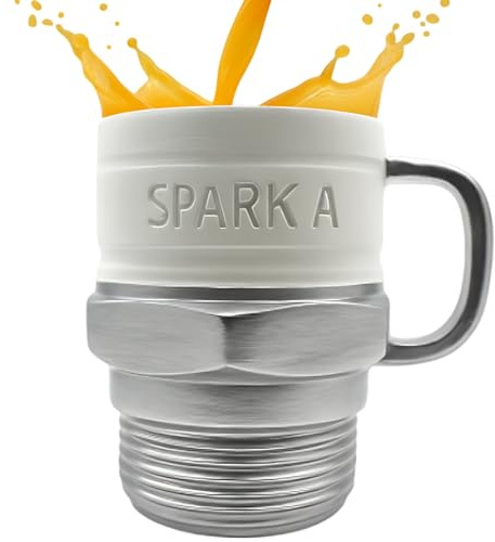 GYTFOG Spark Plug Mug, Unique Mechanic Gifts for Car Enthusiasts, Realistic Sparkplug Coffee Cup, Durable 5.51 * 5.04 Inch Mug for Hot and Cold Beverages