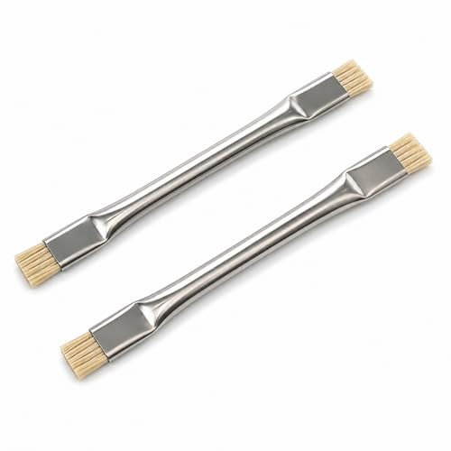 2 Pack ESD Safe Anti-Static Soft Bristle Cleaning Brushes for PCB Keyboards | Durable metal handle, lint-free gentle bristles, protects delicate electronics, suits laptops & precision circuit cleaning