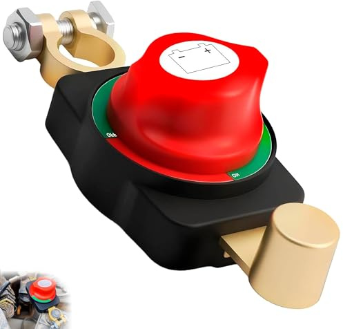 Aqzvyr Top Post Battery Disconnect Switch, Battery Isolator Switch 12V-48V Heavy Duty