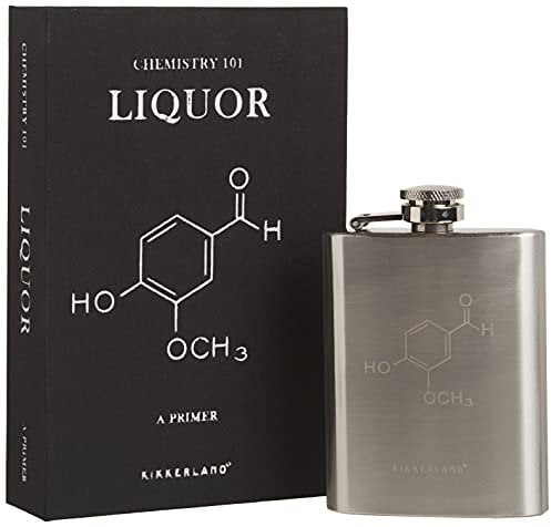 Kikkerland KKBA24 Flasque Cachée dans un Livre de Chimiste Inox