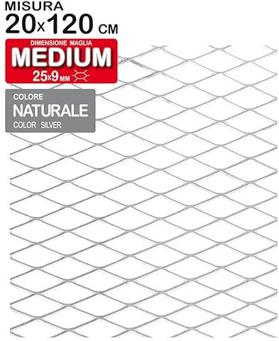 TUNING GURU 1108393 - Rejilla de Aluminio Cromado (120 x 20 cm)