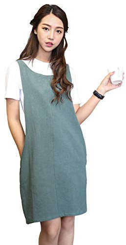 weiche Baumwolle Leinen Schürze Farbe Halfter Kreuz Bandage Schürzen japanischen Stil, X Form Küche Kochen Kleidung Geschenk für Frauen Chef Einzugs armee-grün