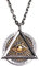 Punk Titan Edelstahl Allsehendes Auge Gottes Anhänger Halskette Pyramide Freimaurer Schmuck für Herren Damen Bicolor 27 Zoll Kette